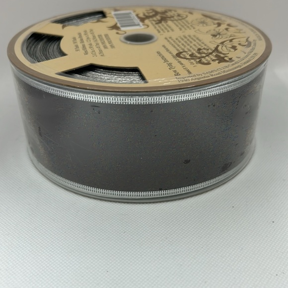 Bundle of 3 Rolls of Wired Ribbon Chocolate Brown/Turquoise/Silver - Picture 10 of 11